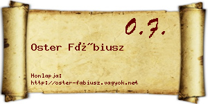 Oster Fábiusz névjegykártya